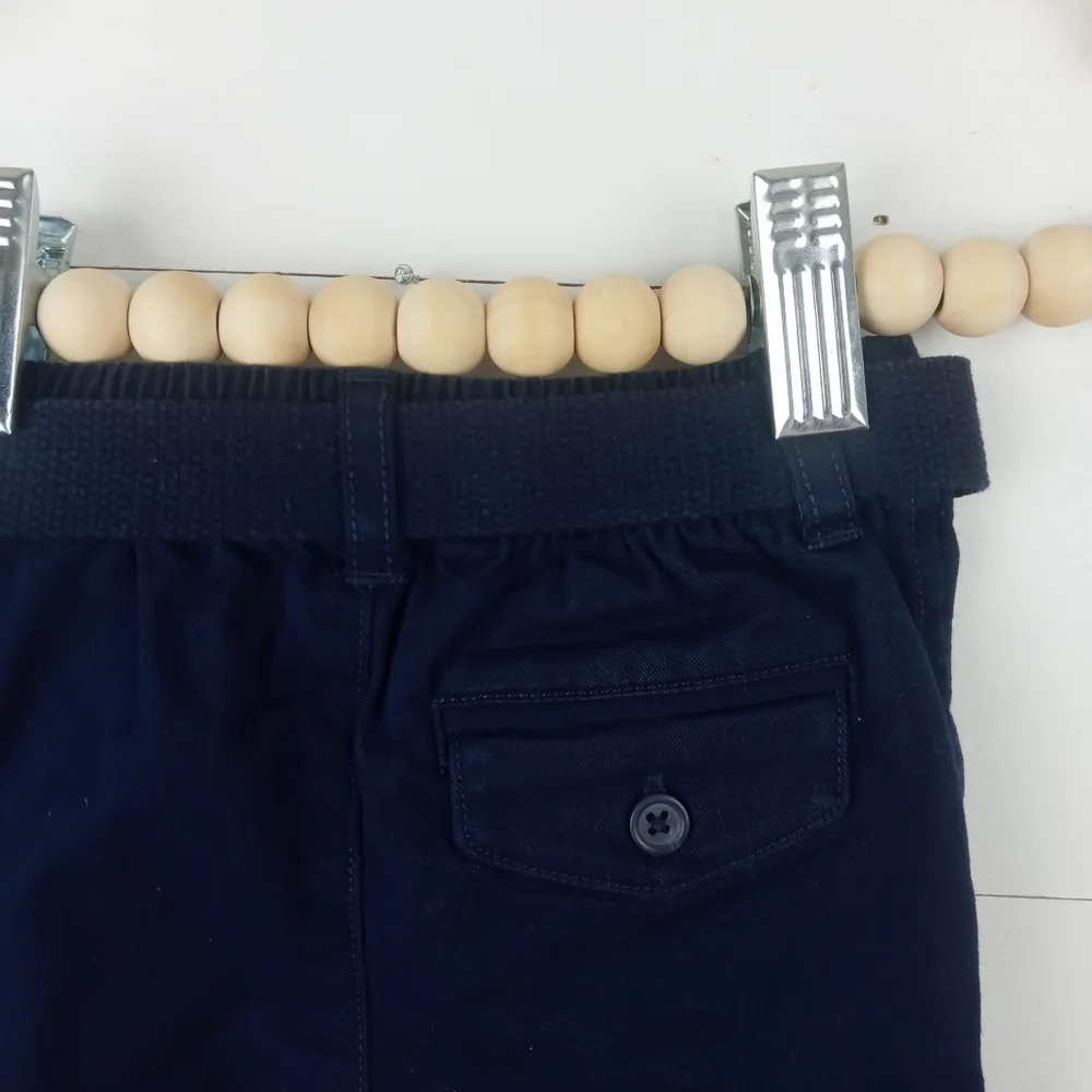 Ralph Lauren boys size 6 mos navy blue button elastic waist belted dress pants